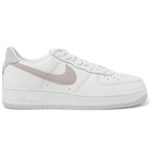 Nike - Air Force 1 07 Suede-Trimmed Full-Grain Leather Sneakers - White