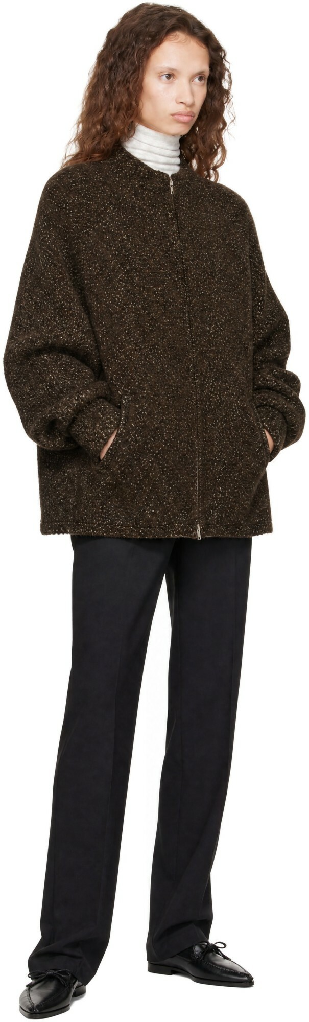 Cordera Brown Speckled Zip Jacket