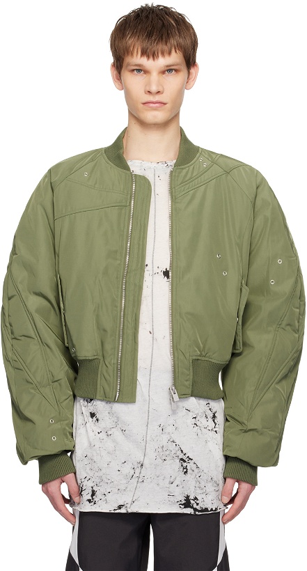 Photo: HELIOT EMIL SSENSE Exclusive Green Tranquil Bomber Jacket