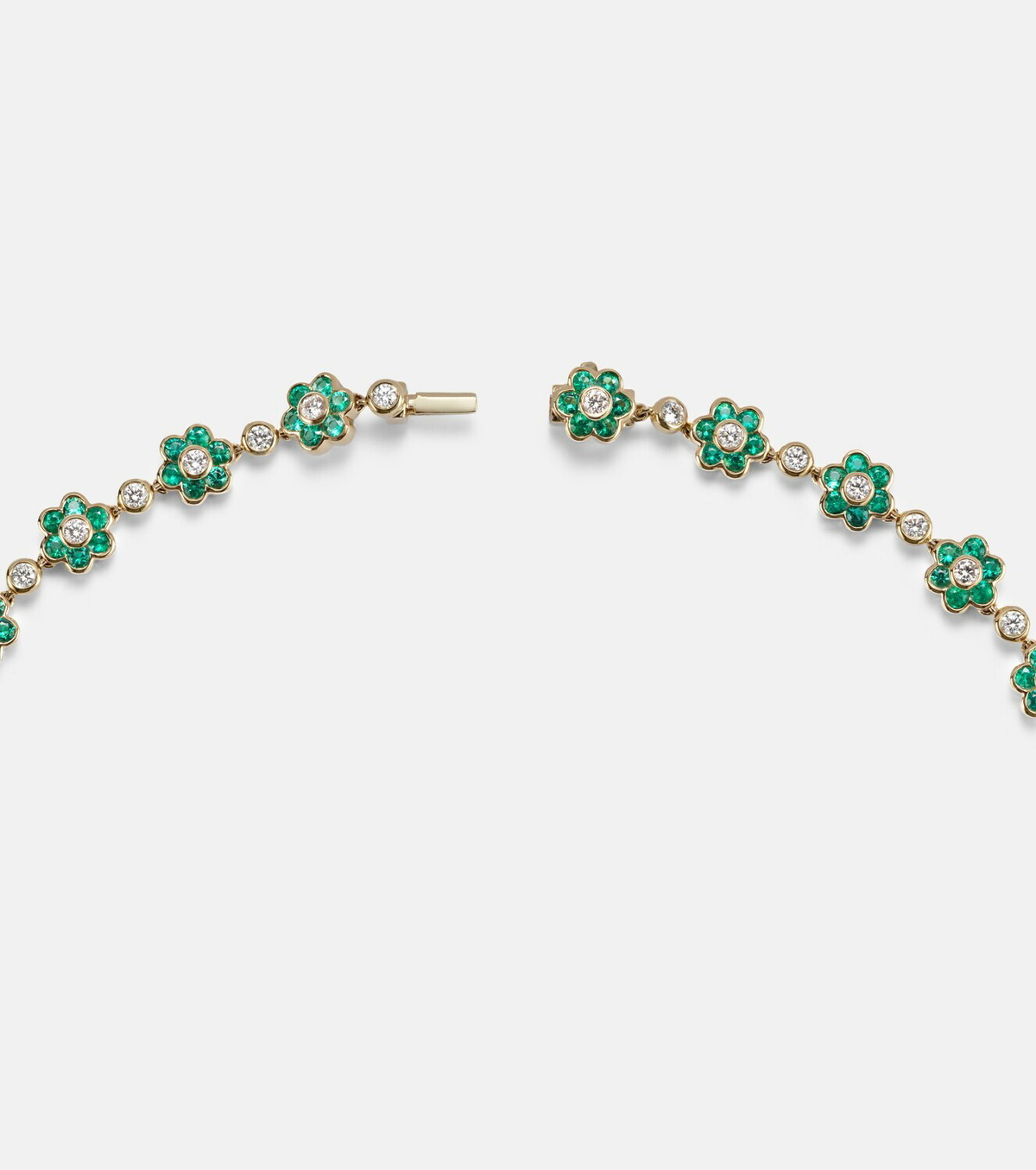 Anita Ko Flora Small 18kt gold choker with emeralds and diamonds