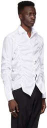 Tokyo James White Cotton Ruched Shirt