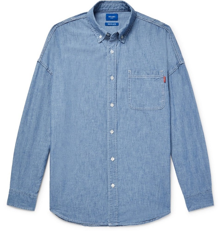 Photo: Beams - Button-Down Collar Indigo-Dyed Cotton-Chambray Shirt - Blue