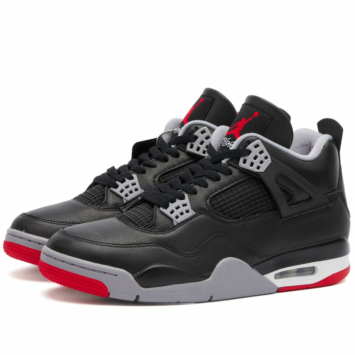 Photo: Air Jordan 4 Retro "Bred Reimagined" Sneakers in Black/Fire Red/Summit White