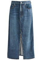 Rag & Bone Miramar Clara Printed Chambray Midi Skirt Blue
