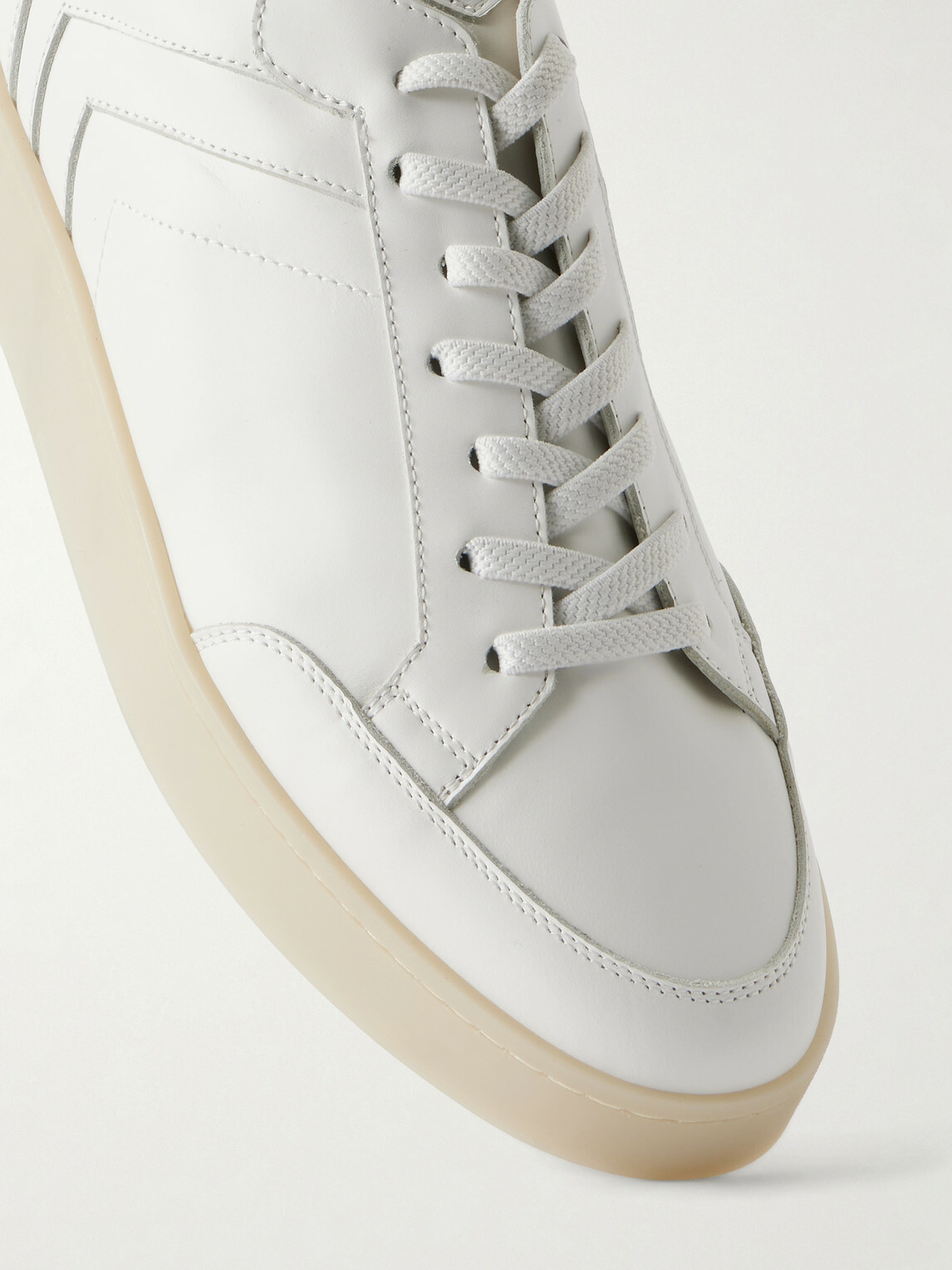 Canali - Nuvola Nubuck-Trimmed Leather Sneakers - Neutrals