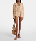 Elie Saab Floral-appliqué crochet cardigan