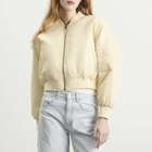 Anine Bing Women's Cropped Leon Bomber Jacket in Cream