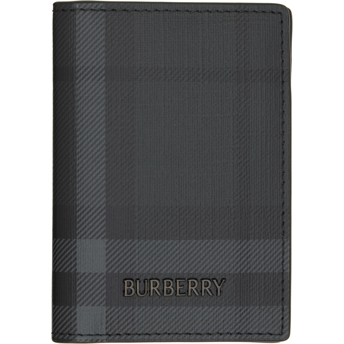 Burberry Gray City Check Folding Card Holder