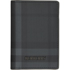Burberry Gray City Check Folding Card Holder