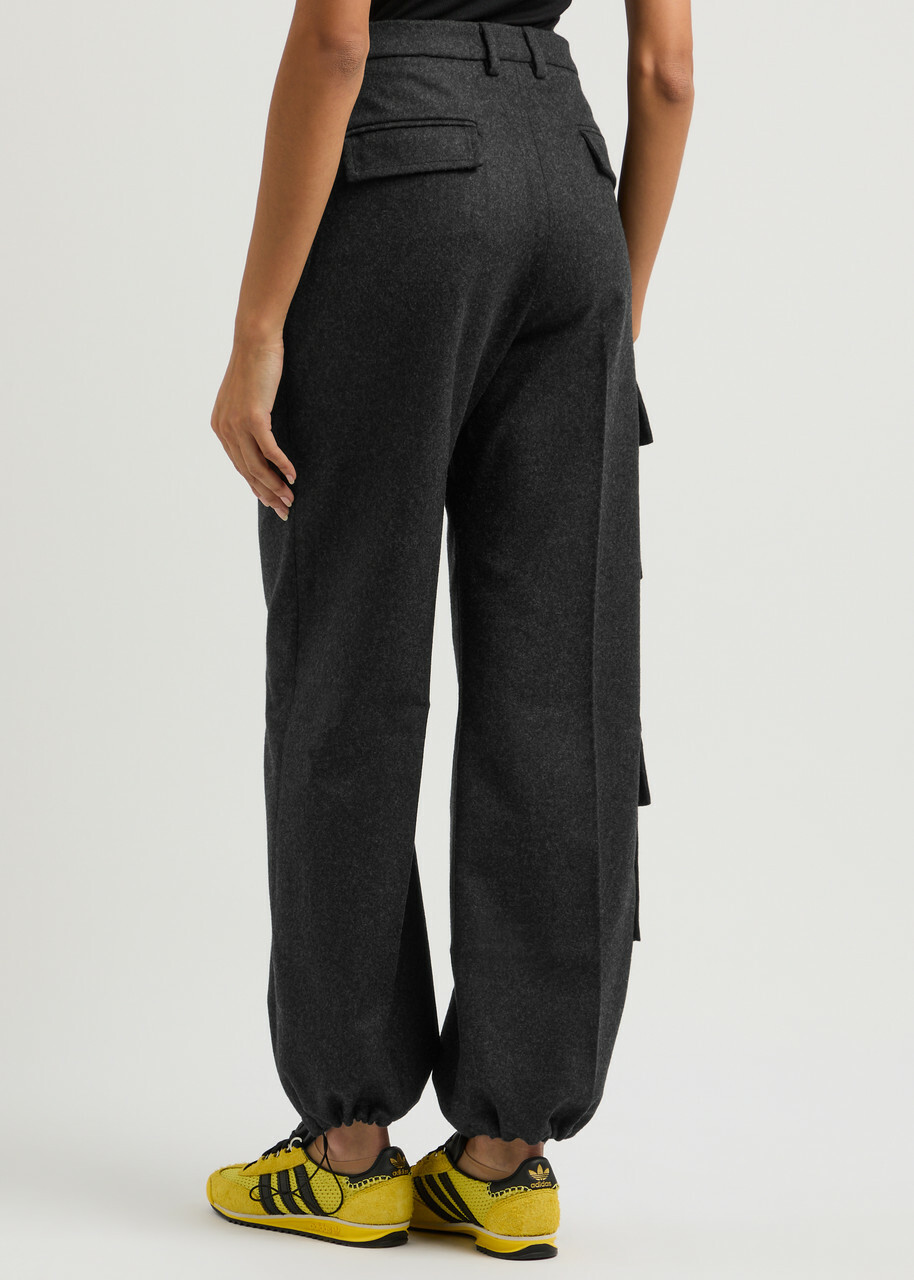 Wales Bonner Reverb Wool-blend Cargo Trousers Grey