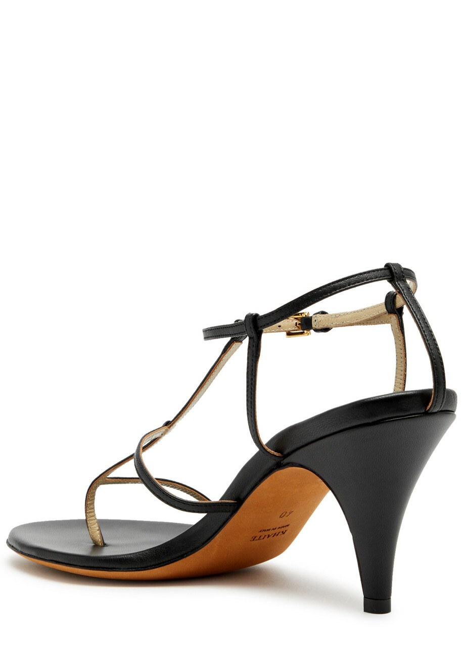 Khaite Jones 90 Leather Sandals Black Khaite