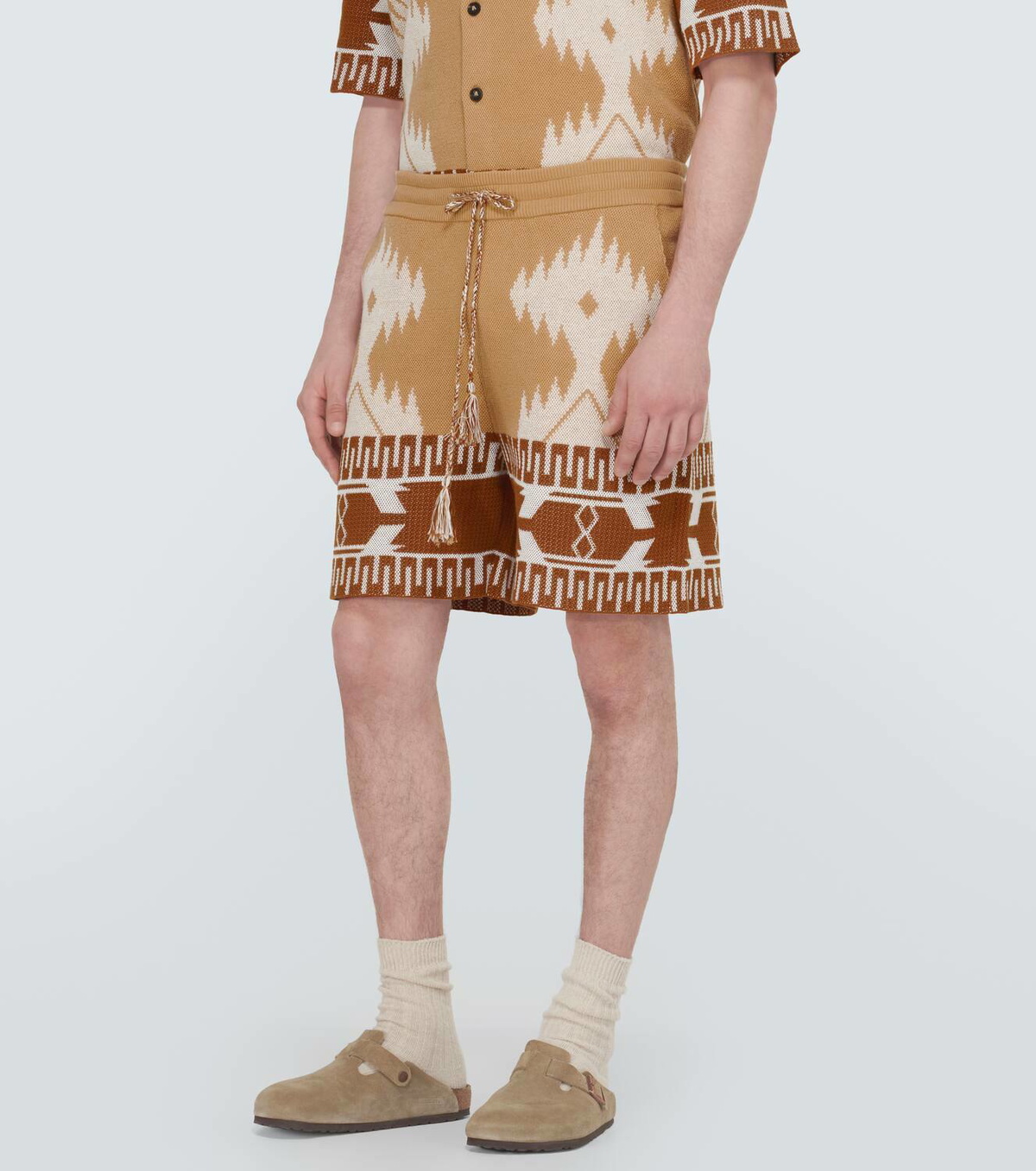 Alanui Icon Piquet cotton jacquard shorts