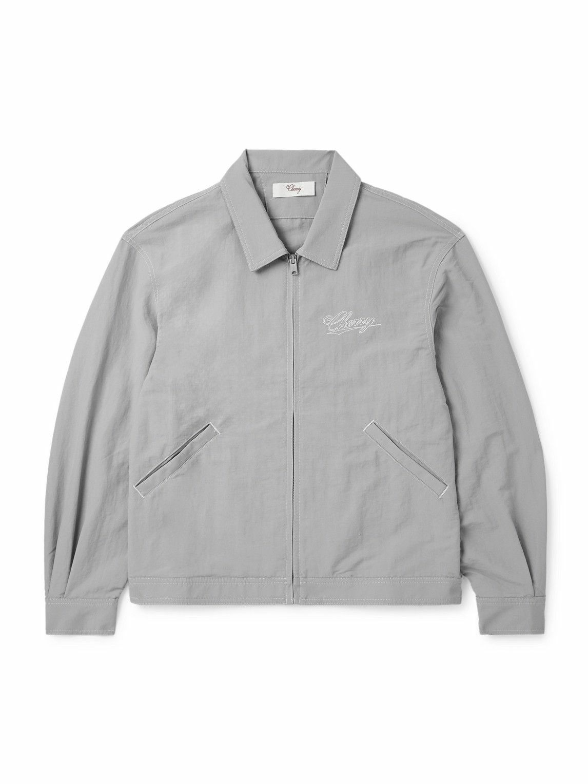 PLACESTUDIO ♥ Pigment Collar Cotton Trucker Jacket Cherry Los Angeles - Mechanic Printed Cotton-Canvas Trucker