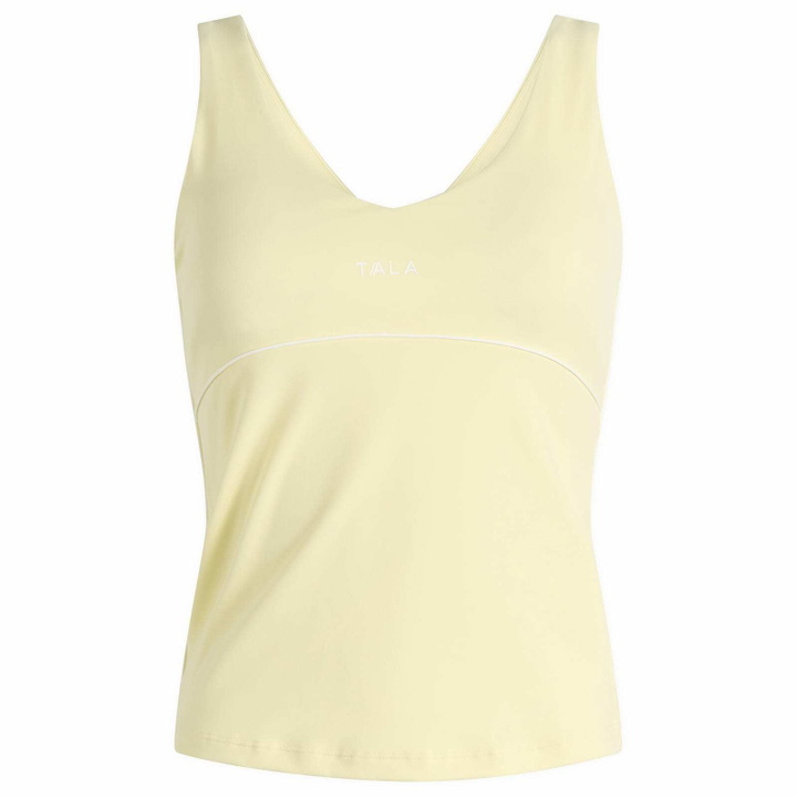 Photo: TALA Women's SkinLuxe Contrast Piping Vest in Lemon Yellow