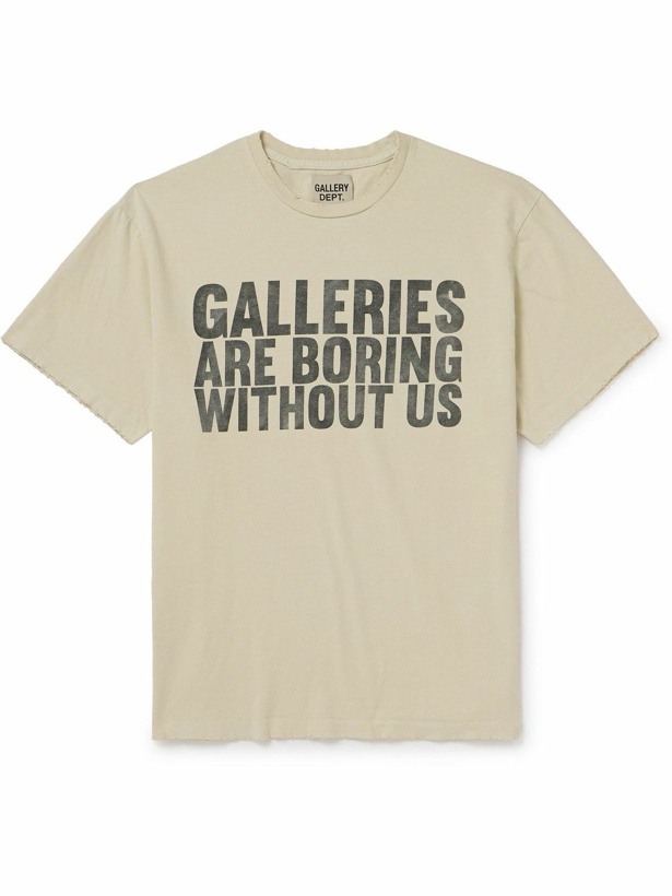 Photo: Gallery Dept. - Boring Distressed Printed Cotton-Jersey T-Shirt - Neutrals