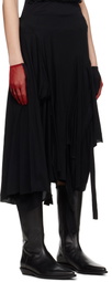YOHJI YAMAMOTO Black Strappy Midi Skirt