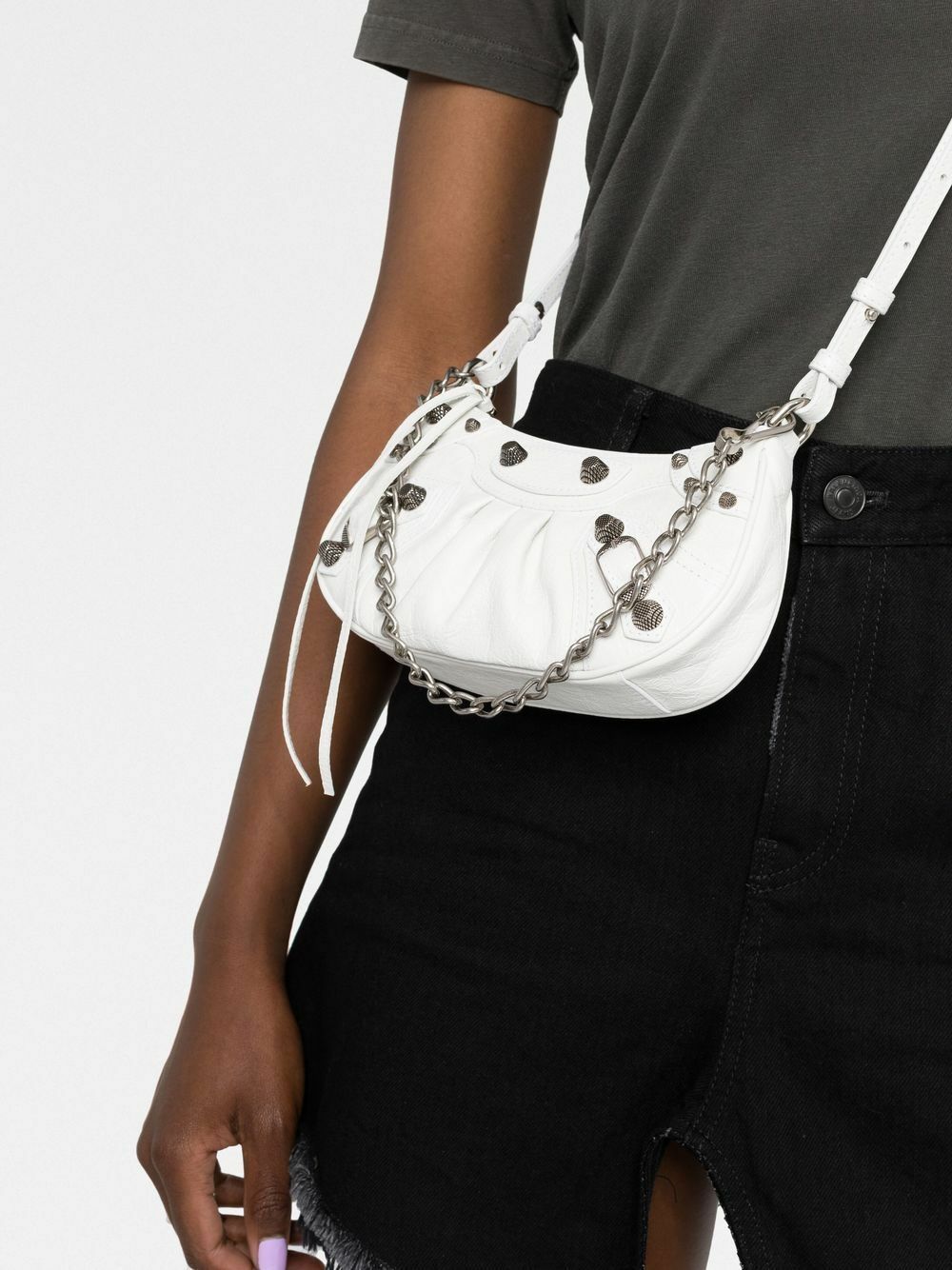 Balenciaga White Le Cagole Leather Mini Bag Balenciaga