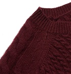 Dunhill - Cable-Knit Cashmere Sweater - Men - Burgundy