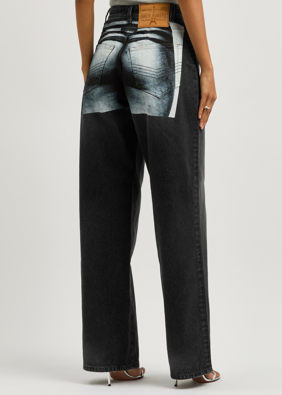 Jean Paul Gaultier Body Mariniére Printed Wide-leg Jeans