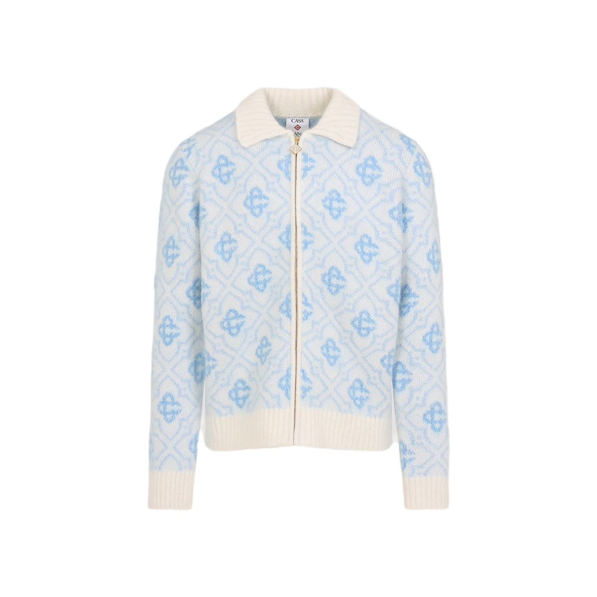 Casablanca Green & White Jacquard Cardigan Casablanca