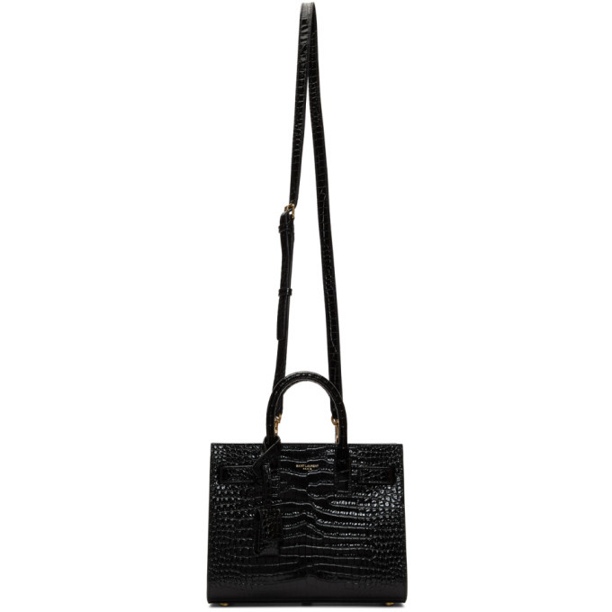 Saint Laurent White Croc Nano Sac De Jour Tote