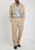 Jacquemus Le Pantalon Croisiere Straight-leg Linen-blend Trousers Beige