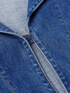 Loewe - Paula's Ibiza Leather-Trimmed Denim Overshirt - Blue