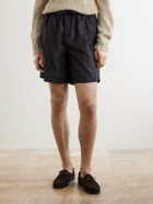 Saman Amel - Straight-Leg Silk Shorts - Black