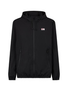 MC2 Saint Barth Man Hooded Lightweight Black Fabric Windbreaker Sloop