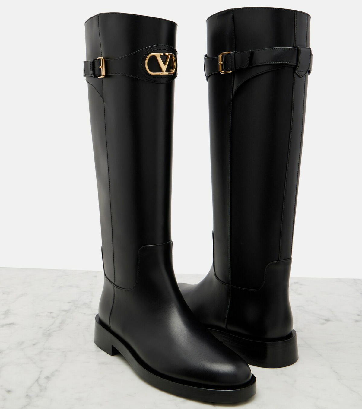 Valentino Garavani VLogo leather knee-high boots