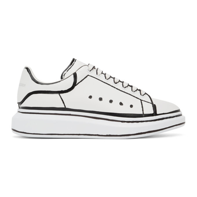 Photo: Alexander McQueen White and Black Outline Oversized Sneakers