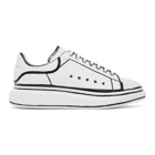 Alexander McQueen White and Black Outline Oversized Sneakers