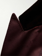 TOM FORD - Dyllan Double-Breasted Satin-Trimmed Velvet Tuxedo Jacket - Burgundy