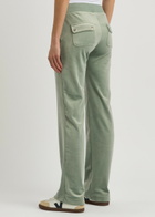 Juicy Couture Del Ray Logo-embroidered Velour Sweatpants Green