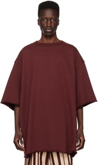 Dries Van Noten Burgundy Raw Edge T-Shirt