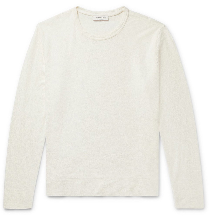 Photo: YMC - Textured-Cotton Sweatshirt - Ecru