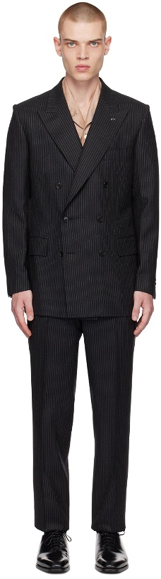 Photo: Husbands Black Pinstripe Suit