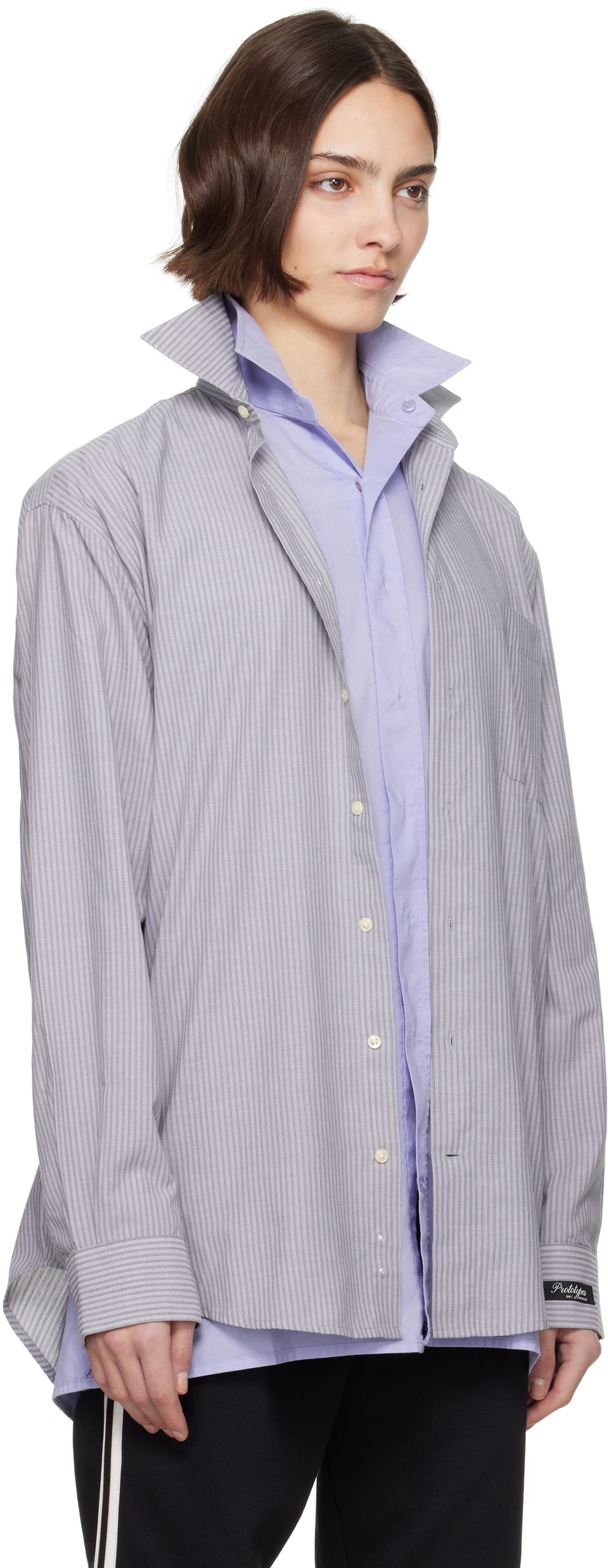 Prototypes Gray & Blue Double Layer Shirt