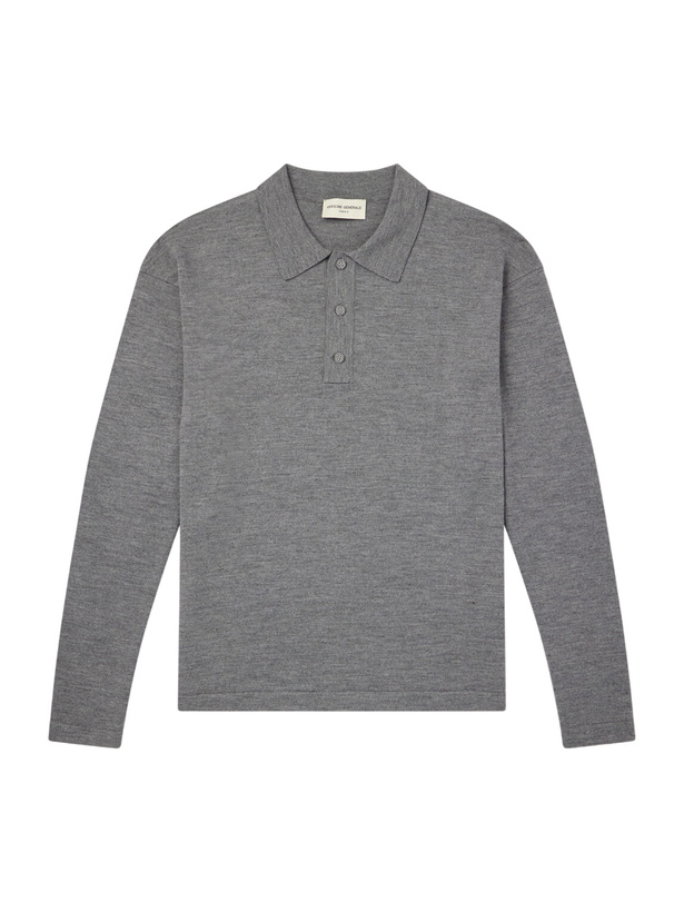 Photo: Officine Générale - Bay Merino Wool Polo Shirt - Gray