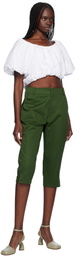 Renaissance Renaissance Green Sami Cropped Gabardine Trousers