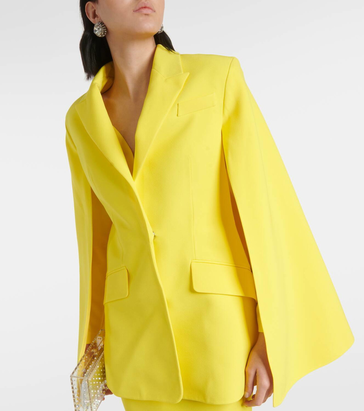 Safiyaa Hadley caped crêpe blazer Safiyaa