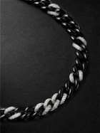SHAY - White and Blackened Gold Diamond Necklace
