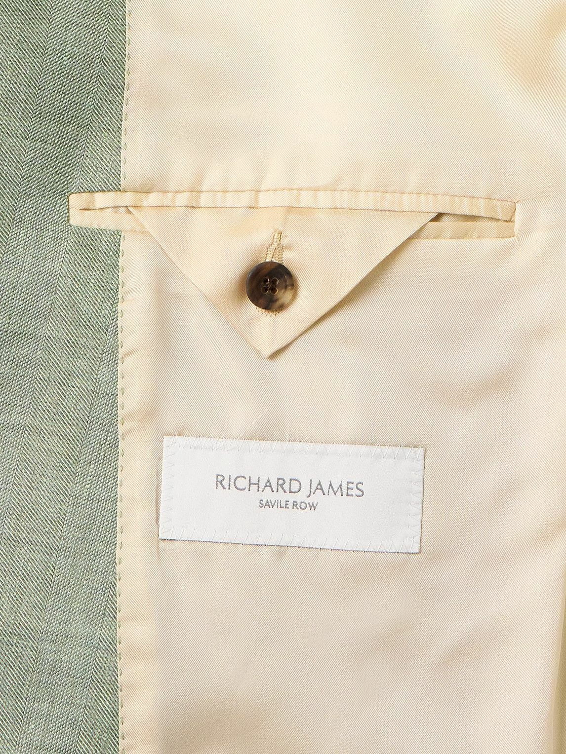 Richard James - Hepworth Double-Breasted Herringbone Linen and Wool-Blend Suit Jacket - Green