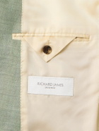 Richard James - Hepworth Double-Breasted Herringbone Linen and Wool-Blend Suit Jacket - Green