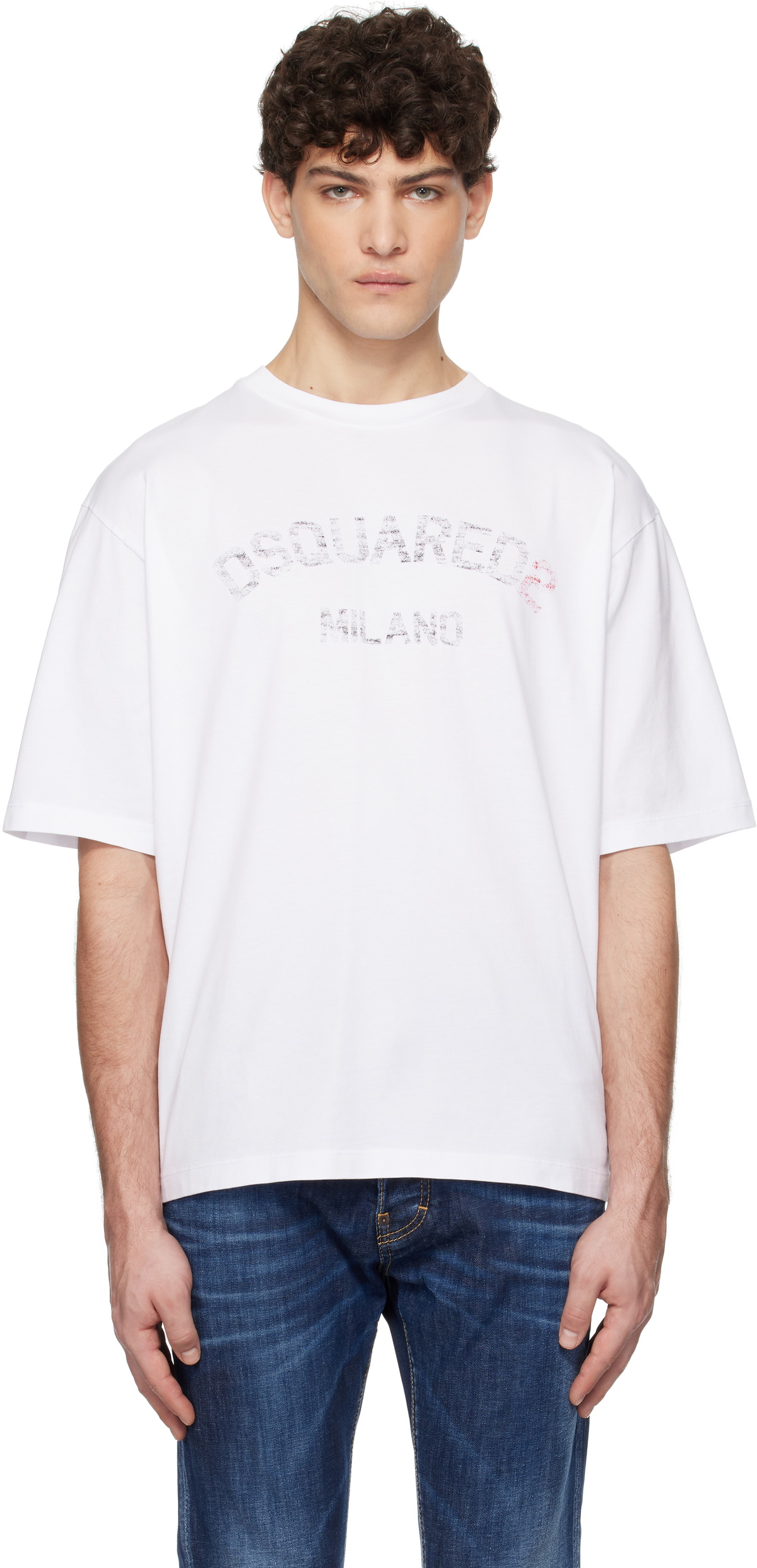 Dsquared2 Loose Fit Sponge Patch T-Shirt Dsquared2 Loose Fit Sponge Patch T-Shirt