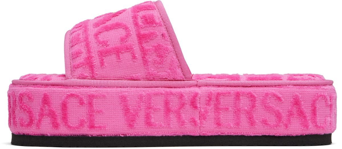 Versace Pink 'I Heart Baroque' Slippers