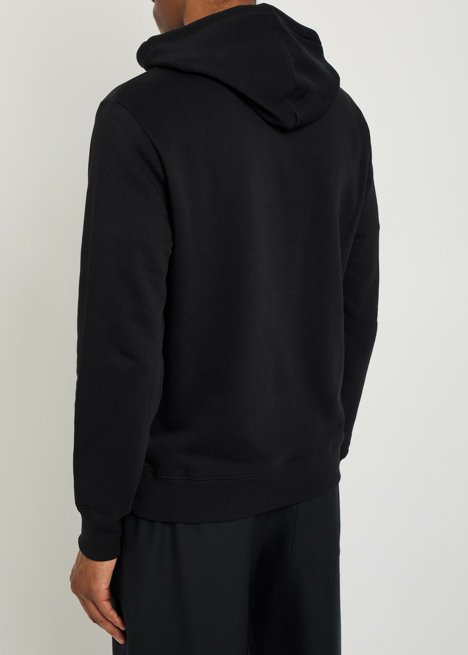 PS Paul Smith Appliquéd Hooded Cotton Sweatshirt Black