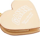 GANNI Women's Funny Heart Zip Coin Purse in Buttercream