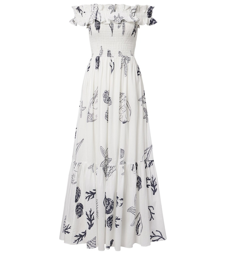Photo: Poupette St Barth Suzanne shirred cotton muslin maxi dress