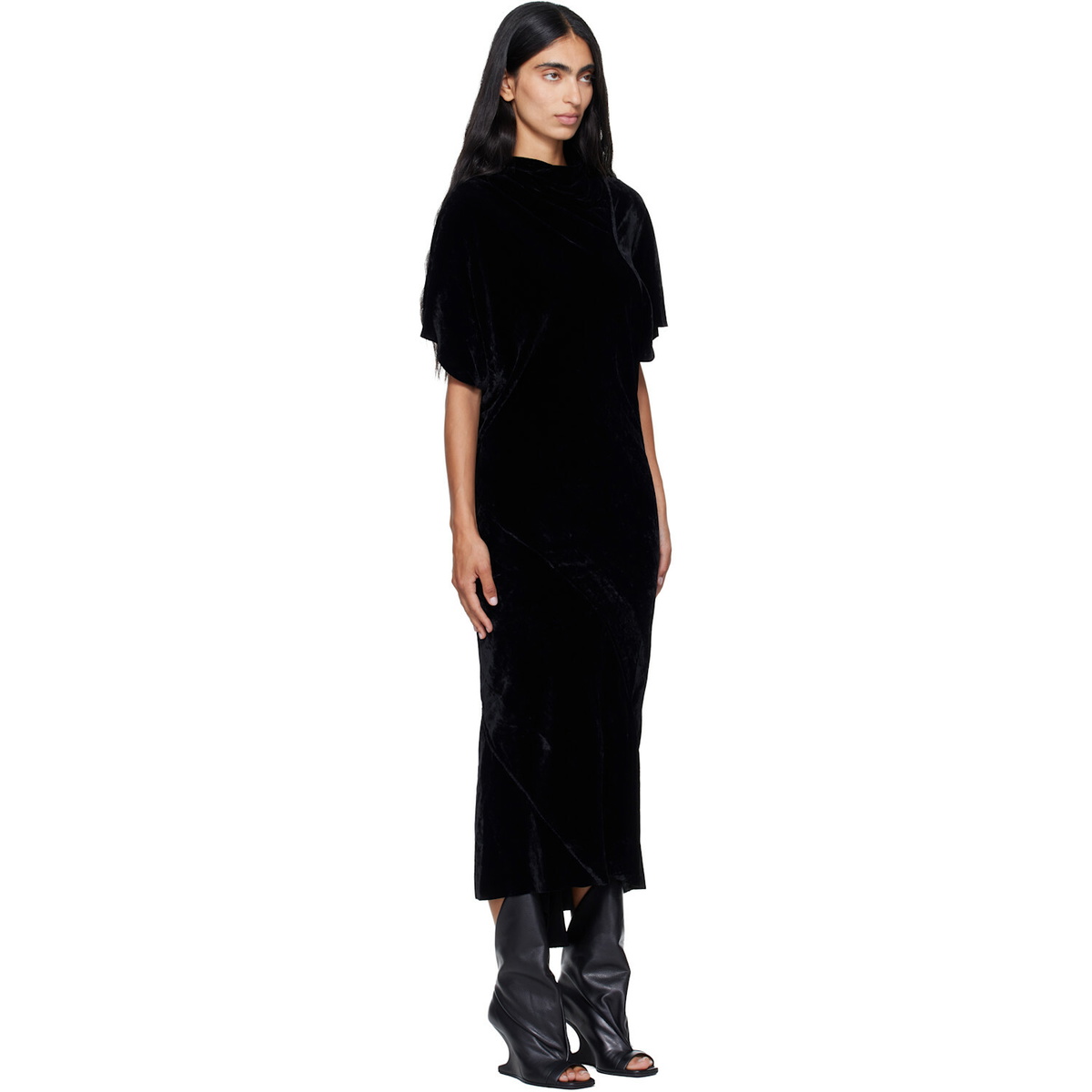 Rick Owens Black Tower Seb Midi Dress